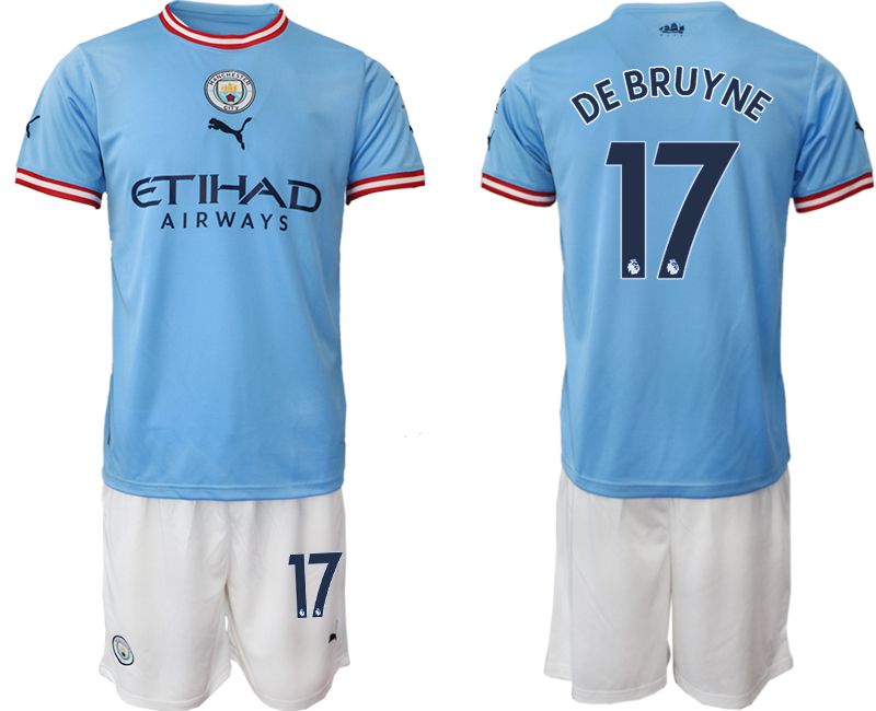 Men 2022-2023 Club Manchester City home blue 17 Soccer Jersey